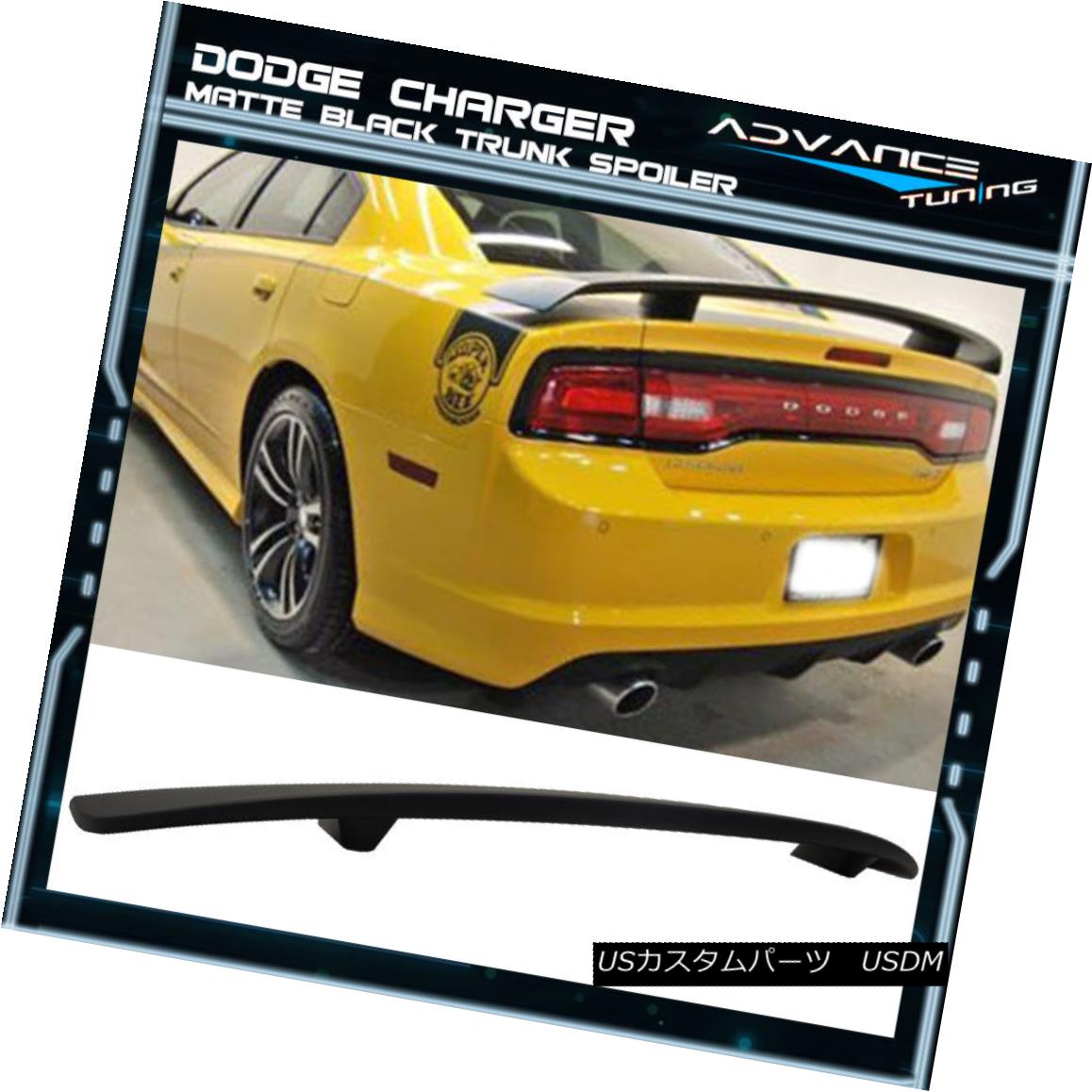エアロパーツ Fits 11-18 Dodge Charger SRT Matte Black Finish Rear Trunk Spoiler Wing ABS 11-18 Dodge Charger SRTマットブラックフィニッシュリアトランクスポイラーウィングABS 【並行輸入品】
