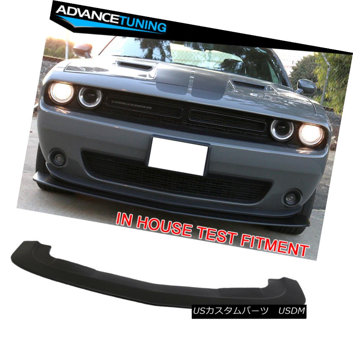 エアロパーツ For 15-18 Dodge Challenger SXT Style Front Bumper Lip Black Primer PP 15-18ドッジチャレンジャーSXTスタイルフロントバンパーリップブラックプライマーPP 【並行輸入品】