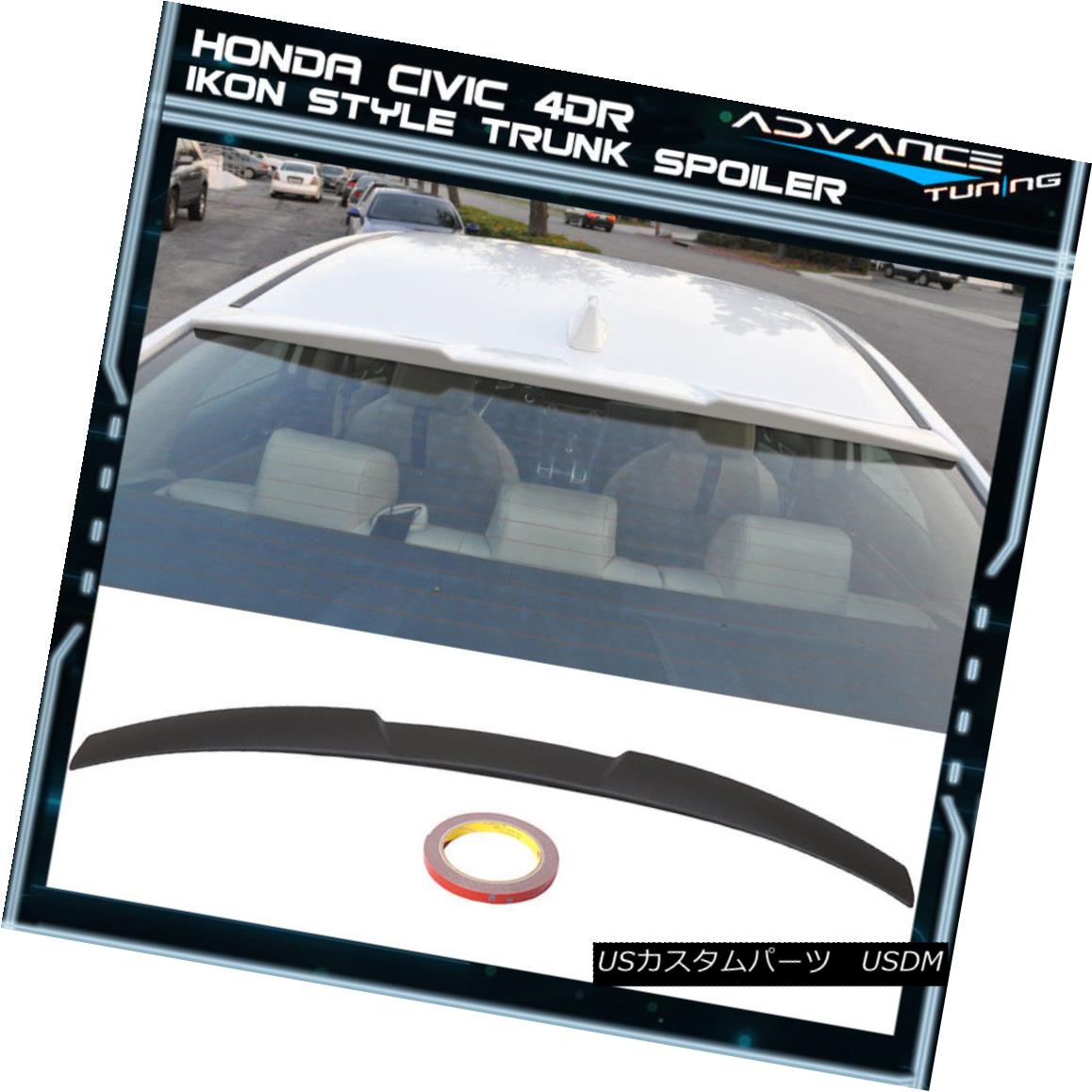 エアロパーツ 16-18 Honda Civic X 10th Sedan 4Dr IKON Style Unpainted Roof Spoiler Wing - ABS 16-18ホンダシビックX 10thセダン4Dr IKONスタイル未塗装ルーフスポイラーウイング - ABS 【並行輸入品】｜カスタムパーツ WORLD倉庫