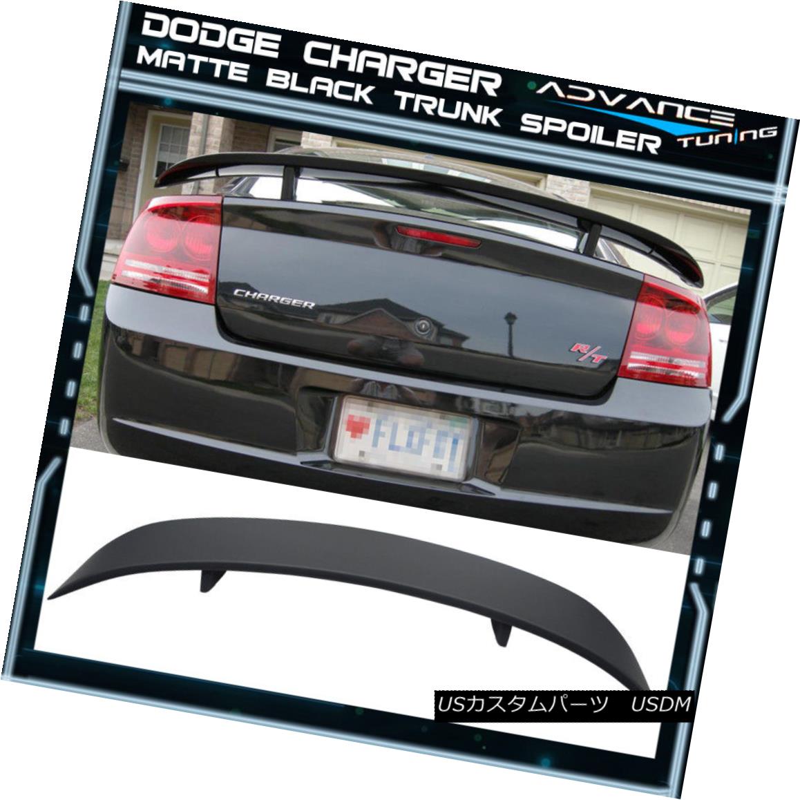 エアロパーツ Fits 06-10 Dodge Charger Rear ABS Trunk Spoiler Primer Matte Black Aero フィット06-10ダッジチャージャーリアABSトランクスポイラープライマーマットブラックエアロ 【並行輸入品】