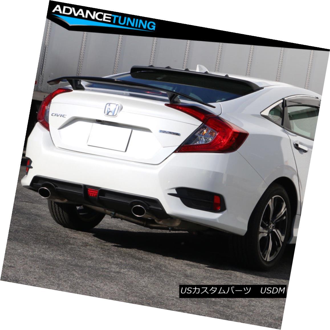 エアロパーツ Fits 16 18 Honda Civic Rear Led Diffuser Axle Back Dual 4in Exhaust Tips フィット16 18ホンダシビックリアledディフューザ アクスルバックデュアル4in排気のヒント Siteleco Fr