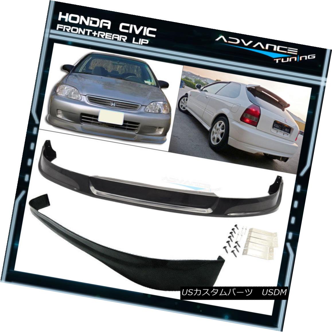 エアロパーツ For 99-00 Honda Civic EK 3Dr Concept Sport Front + Rear Bumper Lip Spoiler PU 99-00ホンダシビックEK 3Drコンセプトスポーツフロント+リアバンパーリップスポイラーPU 【並行輸入品】｜カスタムパーツ WORLD倉庫