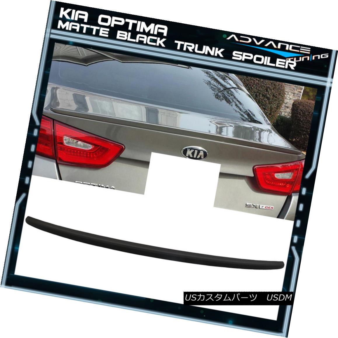 エアロパーツ For 14-15 Kia Optima K5 Factory Style Flush Mount Matte Black Trunk Spoiler 14?15キアオプティマK5ファクトリースタイルフラッシュマウントマットブラックトランクスポイラー 【並行輸入品】