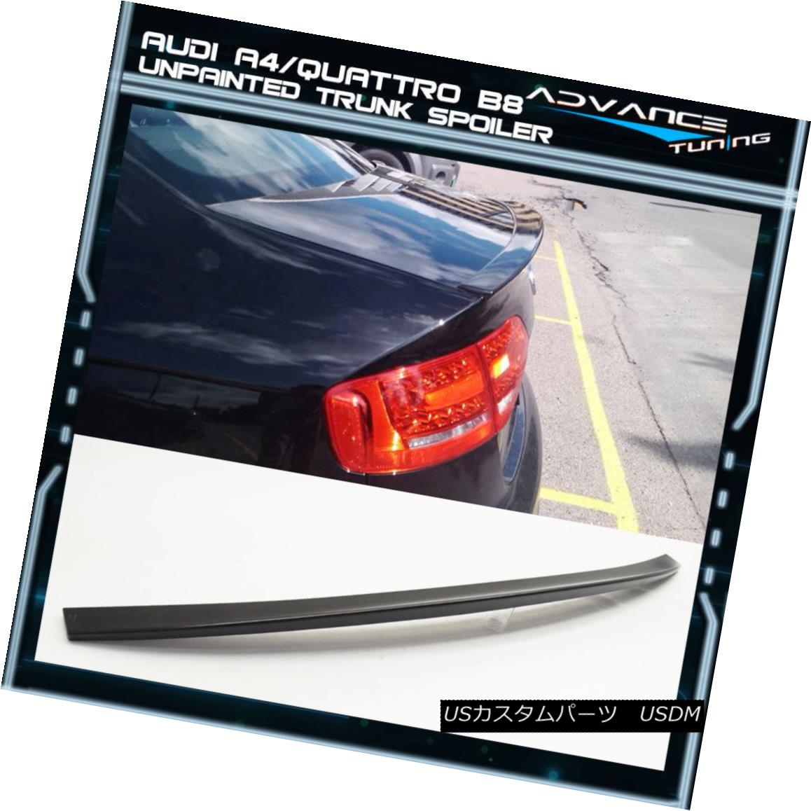 エアロパーツ 09-14 Audi A4 Quattro B8 4Door RS Style Trunk Spoiler Unpainted Black ABS 09-14アウディA4クワトロB8 4Door RSスタイルトランク・スポイラー無塗装ブラックABS 【並行輸入品】