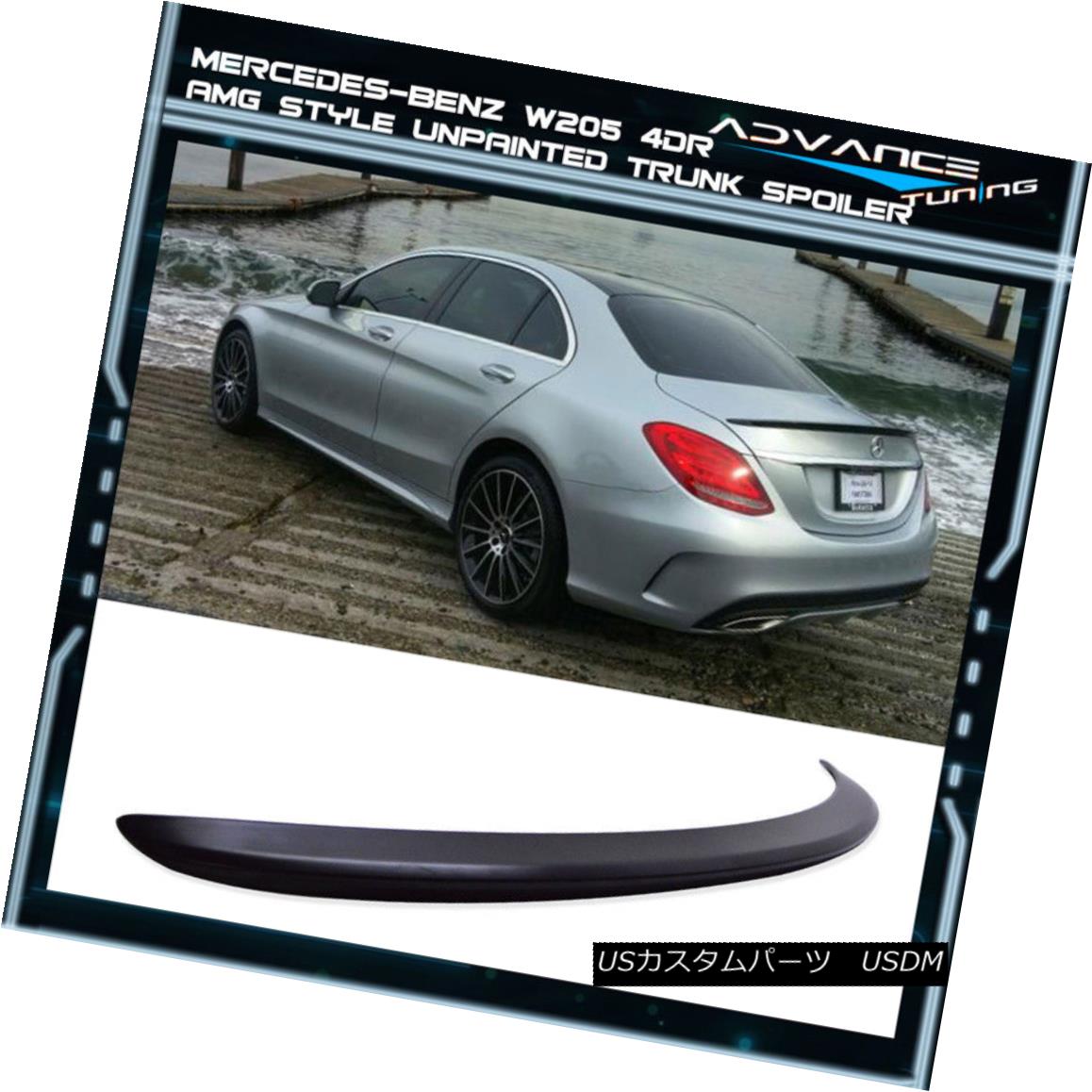 エアロパーツ 15-18 Benz W205 C Class 4Dr 4Door AMG Style Unpainted ABS Trunk Spoiler 15-18ベンツW205 Cクラス4Dr 4ドアAMGスタイル無塗装ABSトランク・スポイラー 【並行輸入品】