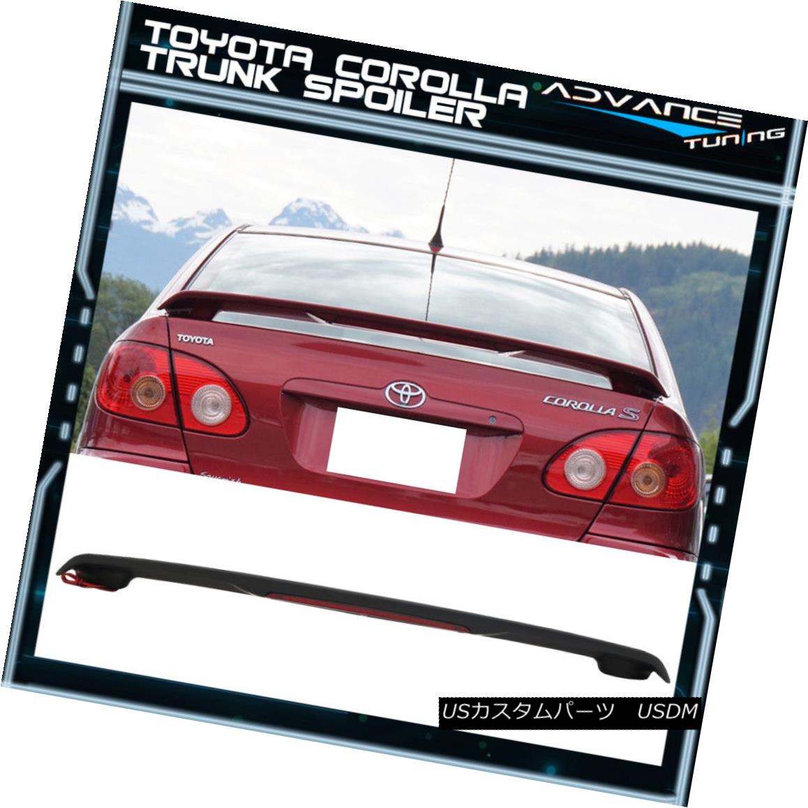 エアロパーツ Fits 03-08 Corolla OE Flush Mount Matte Black Trunk Spoiler LED Brake Light フィット03-08カローラOEフラッシュマウントマットブラックトランクスポイラーLEDブレーキライト 【並行輸入品】