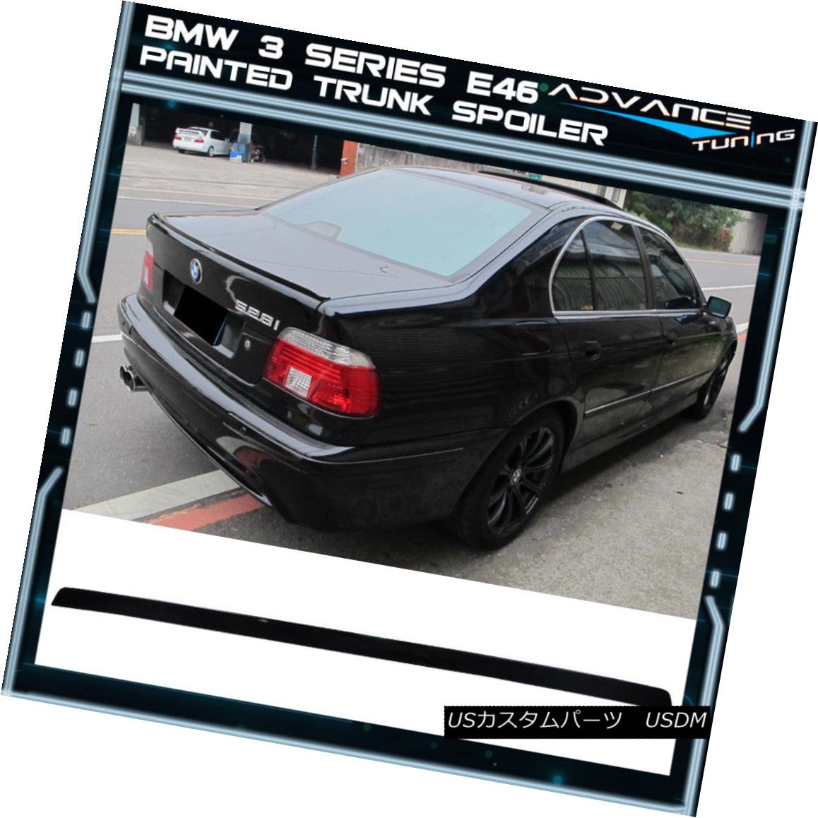 エアロパーツ 99-05 BMW 3 Series 4Dr E46 Painted #668 Jet Black Trunk Spoiler - PUF 99-05 BMW 3シリーズ4Dr E46ペイント＃668ジェットブラックトランク・スポイラー - PUF 【並行輸入品】