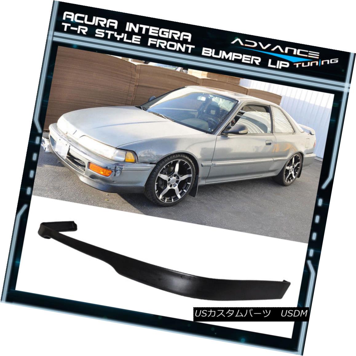 エアロパーツ For: 92 93 Acura Integra T-R Style PU Poly Urethane Front Bumper Lip Spoiler のため：92 93 AcuraインテグラT-RスタイルPUポリウレタンフロントバンパーリップスポイラー 【並行輸入品】