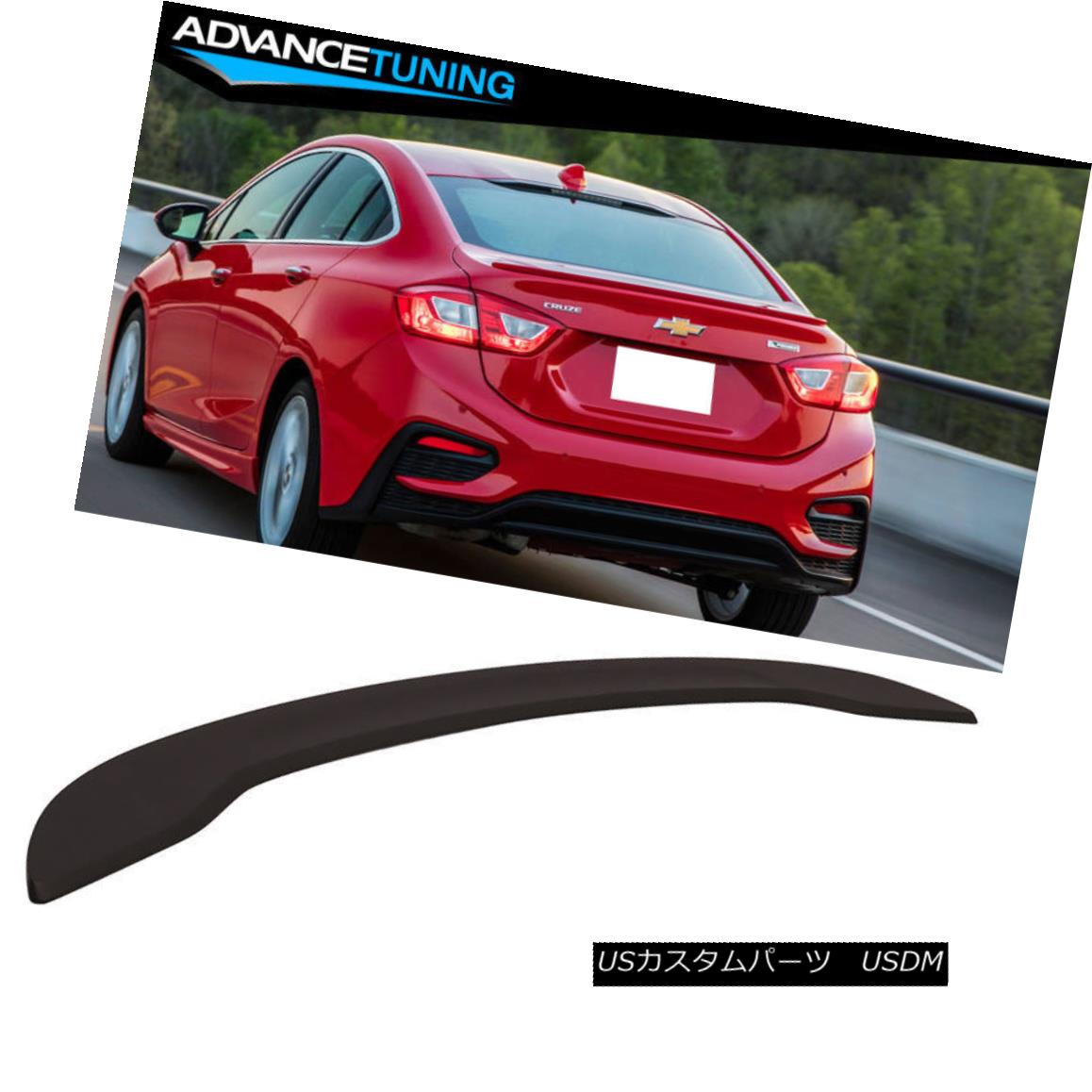エアロパーツ Fits 16-18 Chevy Cruze OE Style Trunk Spoiler Matte Black ABS フィット16-18シボレークルーズOEスタイルのトランクスポイラーマットブラックABS 【並行輸入品】