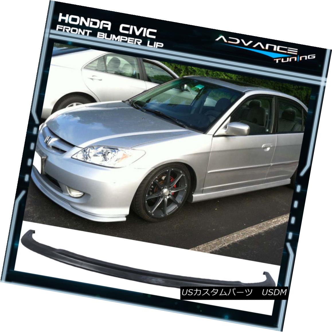 エアロパーツ Fit For Honda Civic 04-05 Type A PU Front Bumper Lip Spoiler Bodykit ホンダシビックに合った04-05タイプA PUフロントバンパーリップスポイラーボディキット 【並行輸入品】