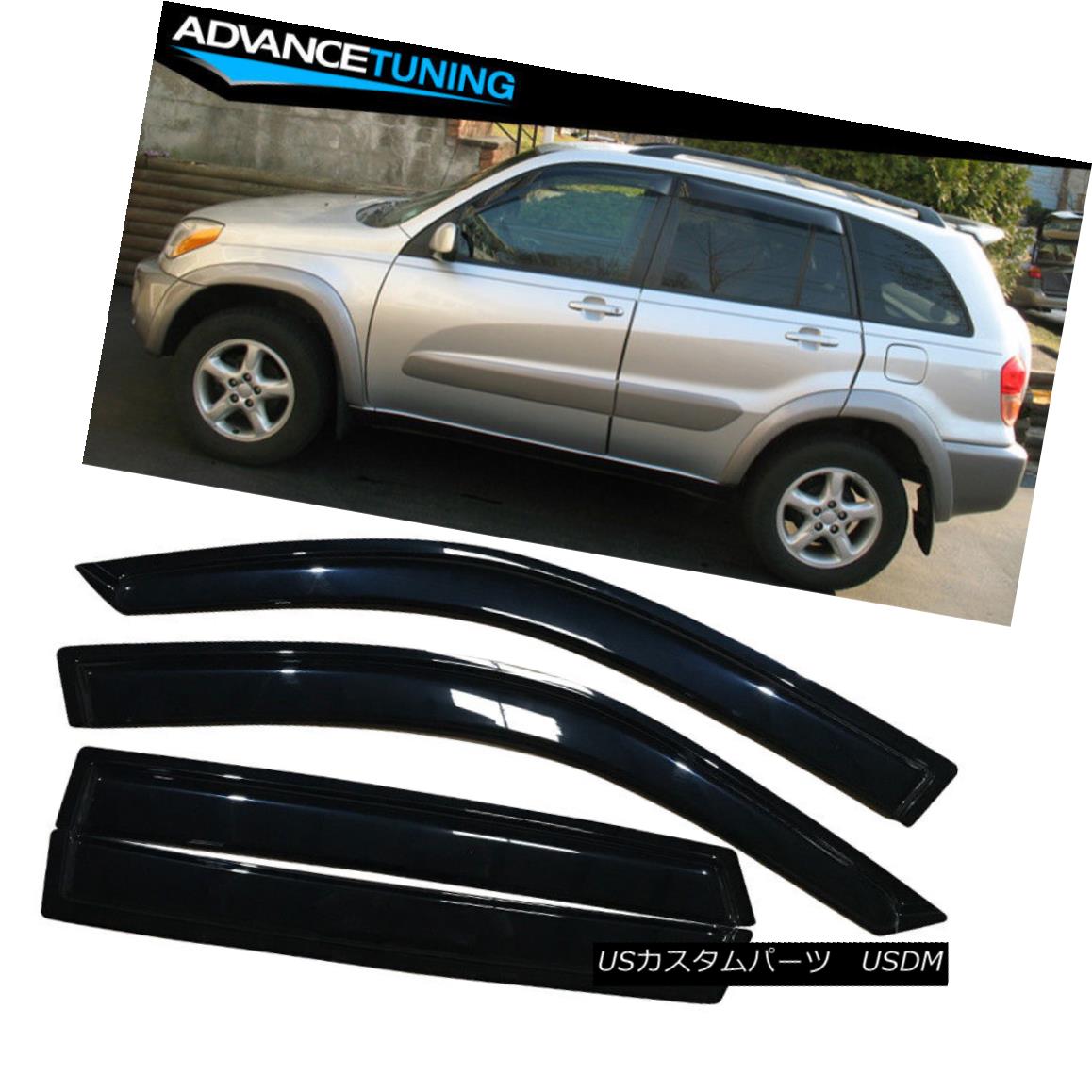 エアロパーツ Fits 01-05 Toyota RAV4 Acrylic Window Visors 4Pc フィット01-05トヨタRAV4アクリル窓のバイザー4Pc 【並行輸入品】｜カスタムパーツ WORLD倉庫