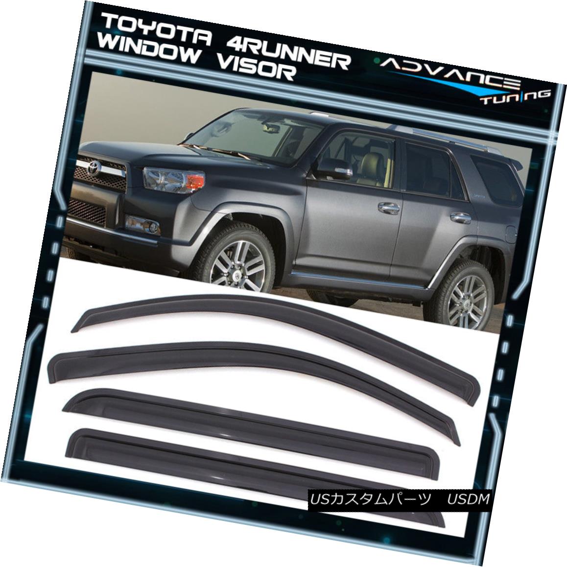 エアロパーツ Fits 10-18 Toyota 4Runner Acrylic Window Visors 4Pc 10-18トヨタ4Runnerアクリル窓のバイザー4Pcに適合 【並行輸入品】｜カスタムパーツ WORLD倉庫