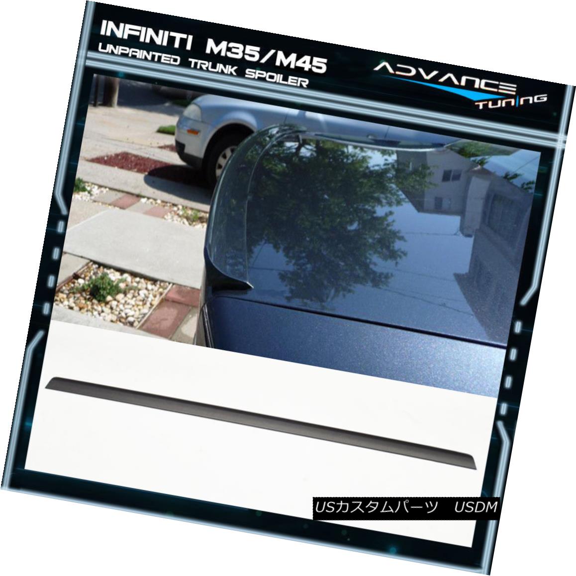エアロパーツ Fits 05-10 Infiniti M35 M45 4Dr 4Door Unpainted Black PU Trunk Spoiler フィット05-10インフィニティM35 M45 4Dr 4Door未塗装ブラックPUトランクスポイラー 【並行輸入品】