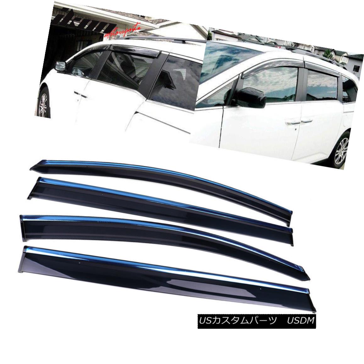 エアロパーツ Fits 11 17 Honda Odyssey Polycarbonate Window Visors W Chrome Trim 4pc Set ホンダオデッセイポリカーボネートウインドバイザー クロムトリム4点セット付 Cliniquemenara Ma