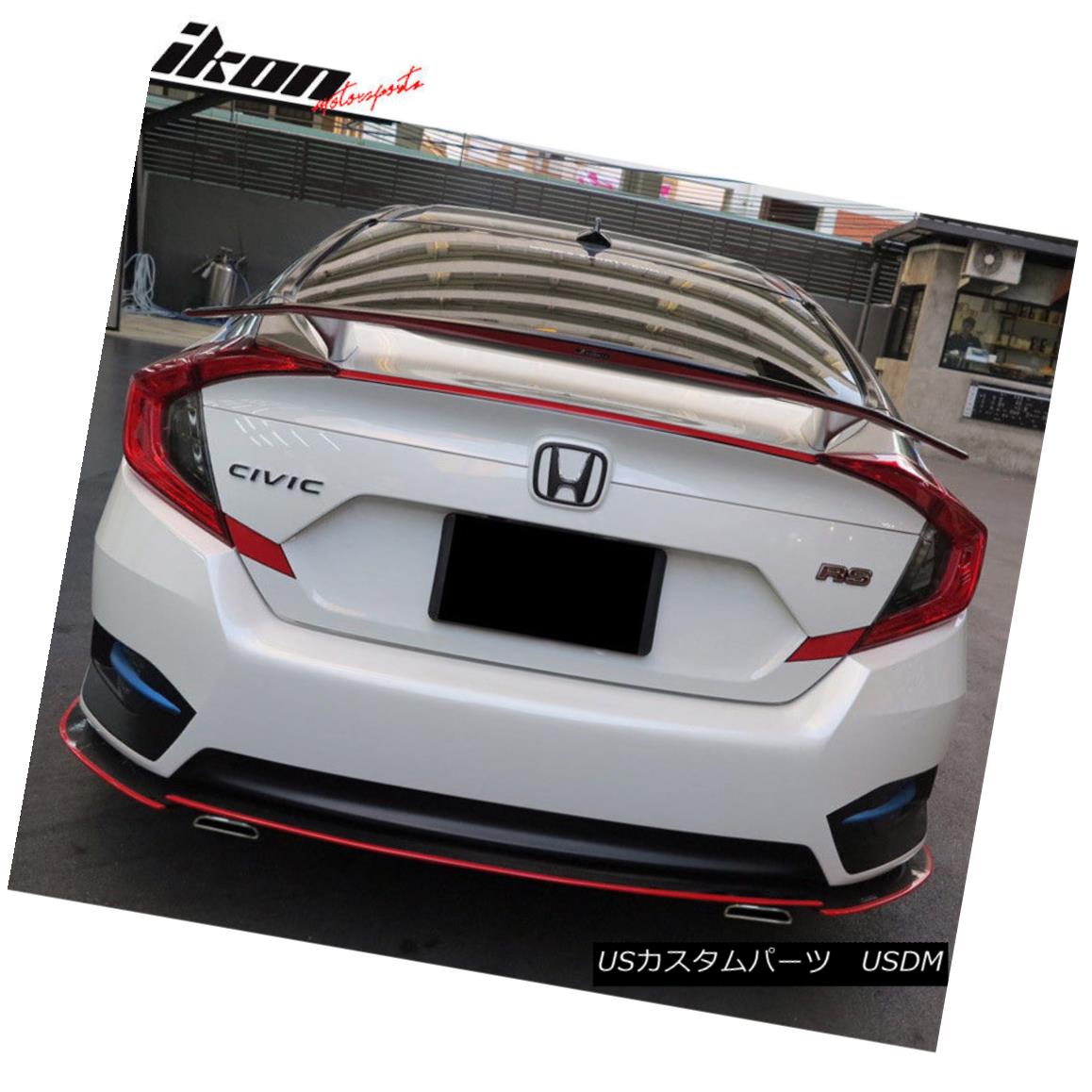 エアロパーツ Fits 16 18 Honda Civic Sedan 4dr Ikon Type A Trunk Spoiler Si Sport Rear Wing フィット16 18ホンダシビックセダン4drイコンタイプトランクスポイラーsiスポーツリアウイング Linumconsult Co Uk