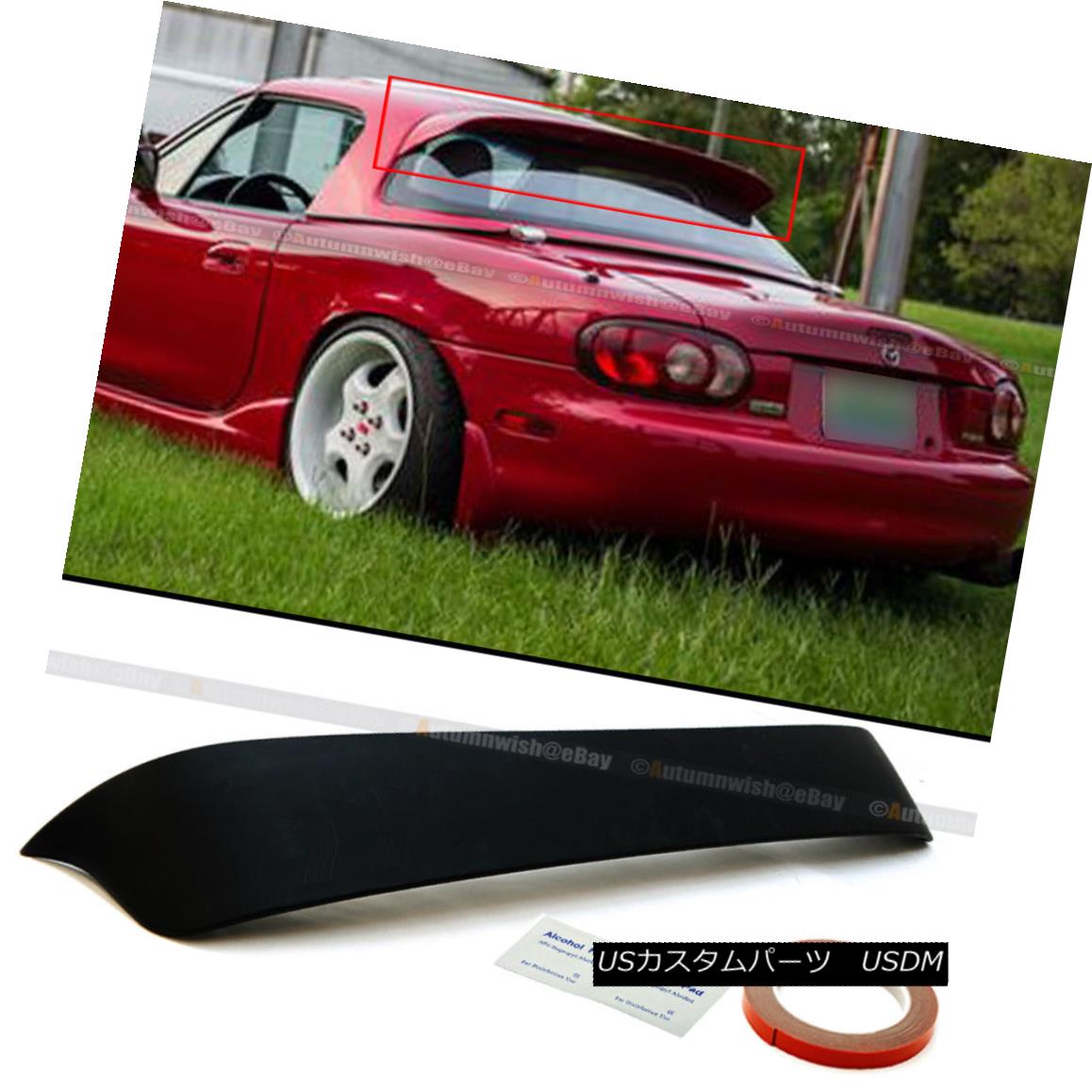 エアロパーツ For 90-97 Mazda Miata JDM ABS Primer Ready Rear Window Roof Spoiler Visor Wing 90-97マツダミアタJDM ABSプライマー準備リアウィンドウルーフスポイラーバイザーウイング 【並行輸入品】