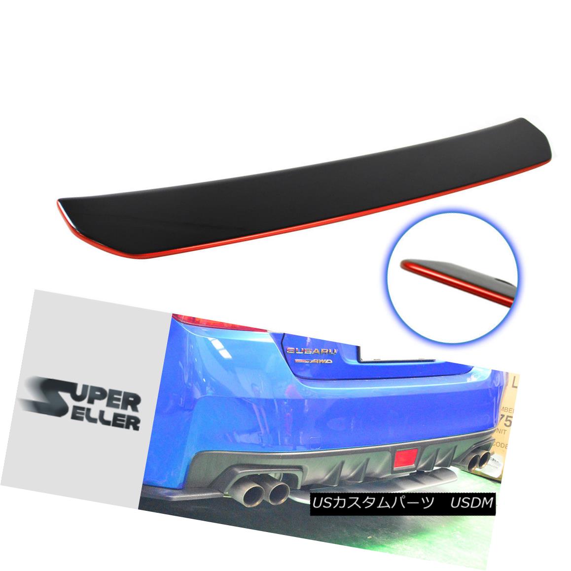 エアロパーツ Rear Diffuser Spoiler Wing Painted & Red Line For Subaru WRX 4th STI 4DR リアディフューザースポイラーウイングペイント＆amp; レッドライン、スバルWRX 4th STI 4DR 【並行輸入品】
