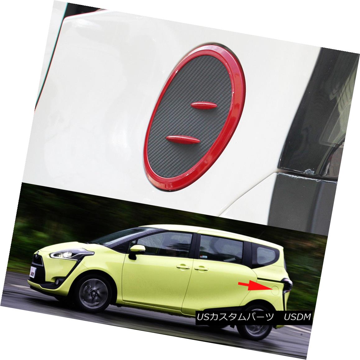 エアロパーツ Painted Red + Carbon Texture For Toyota Sienta 2nd XP170 Side Oil Cover Trim トヨタSienta 2nd XP170サイドオイルカバートリムのための塗装レッド+カーボンテクスチャ 【並行輸入品】