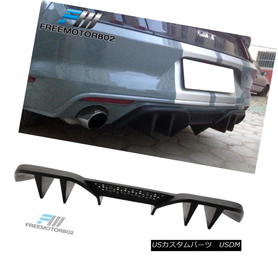 エアロパーツ Fits 15-17 Ford Mustang R-Spec V2 Rear Diffuser Lower Valance for NON PREMIUM PP ノンプレミアムPPの15-17 Ford Mustang R-Spec V2リアディフューザロワーバランス 【並行輸入品】