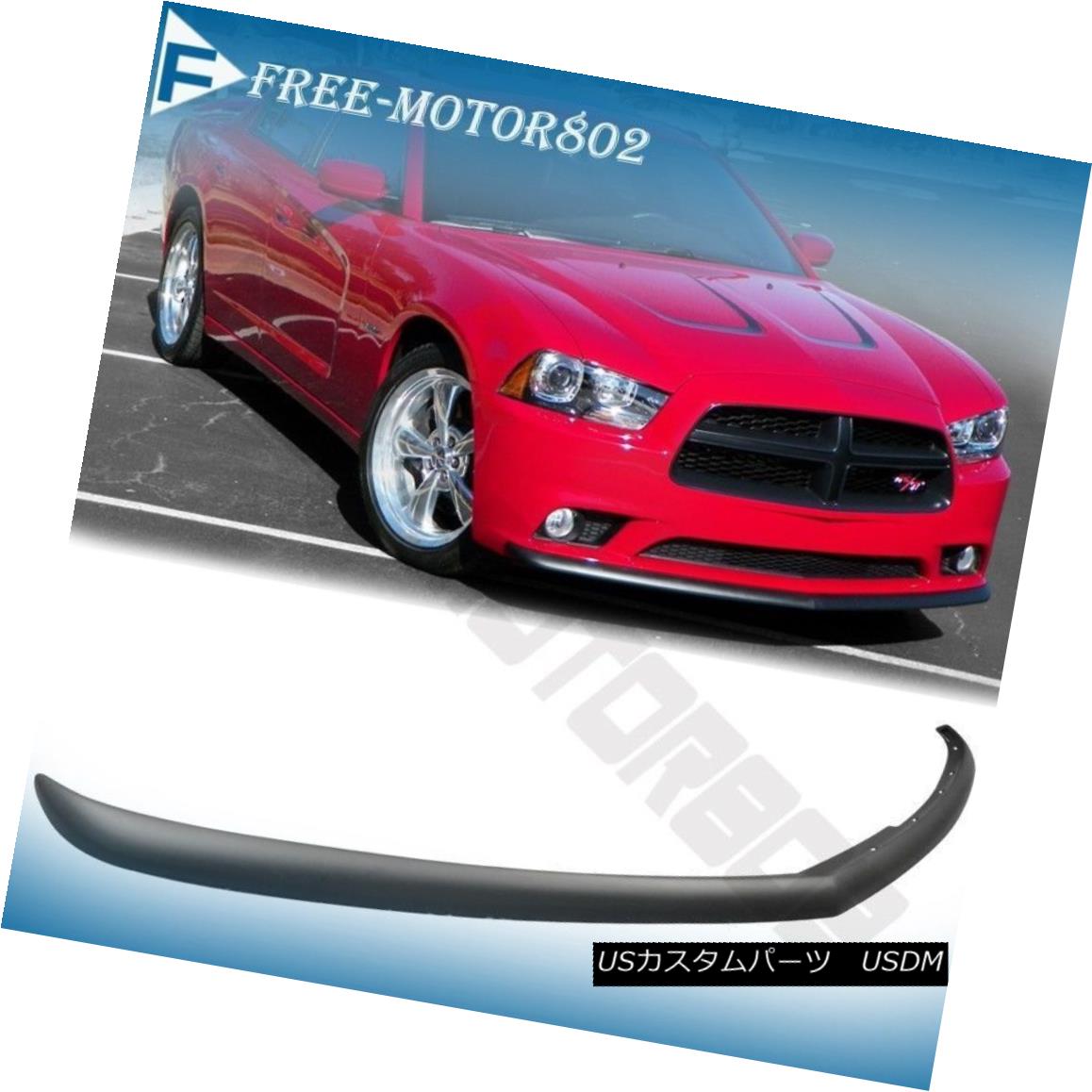 エアロパーツ Fits 11-14 Dodge Charger Sedan 4DR PP OE Style Front Bumper Lip Spoiler フィット11-14ダッジチャージャーセダン4DR PP OEスタイルフロントバンパーリップスポイラー 【並行輸入品】