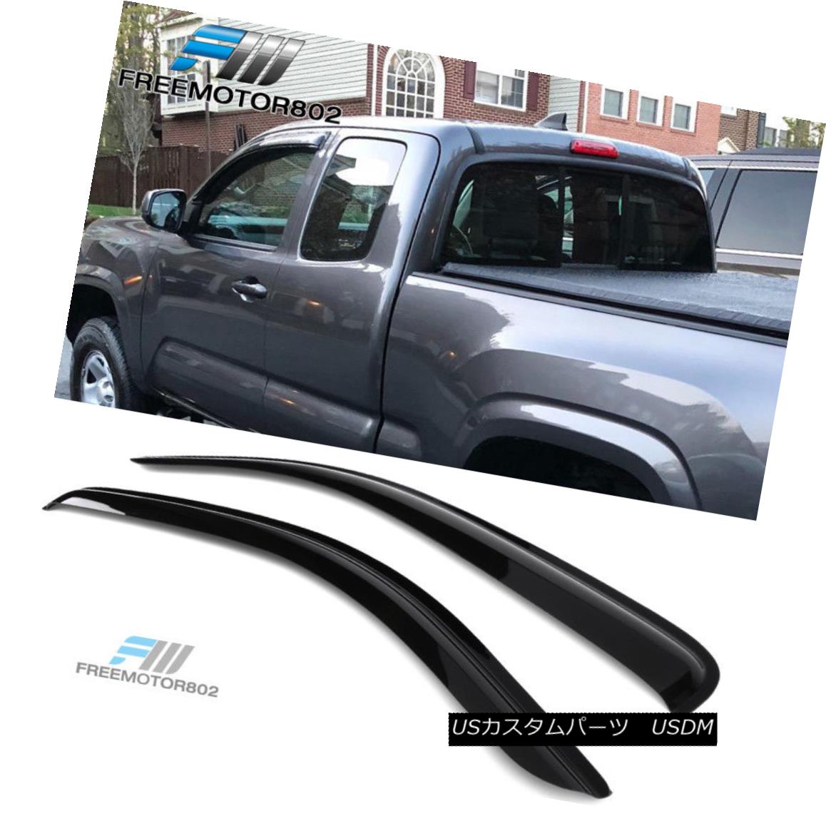 エアロパーツ Fits 16-18 Toyota Tacoma Access Cab Slim Style Acrylic Window Visors 2Pc Set フィット16-18トヨタタコマアクセスキャブスリムスタイルのアクリル窓バイザー2PCセット 【並行輸入品】