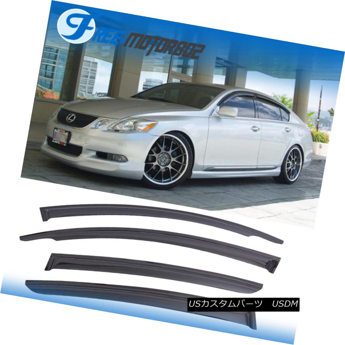 エアロパーツ For 06-11 Lexus GS300 400 430 450H Window Visor Vent Rain Sun Guard Deflector 06-11用レクサスGS300 400 430 450Hウィンドウバイザーベントレインサンガードデフレクター 【並行輸入品】