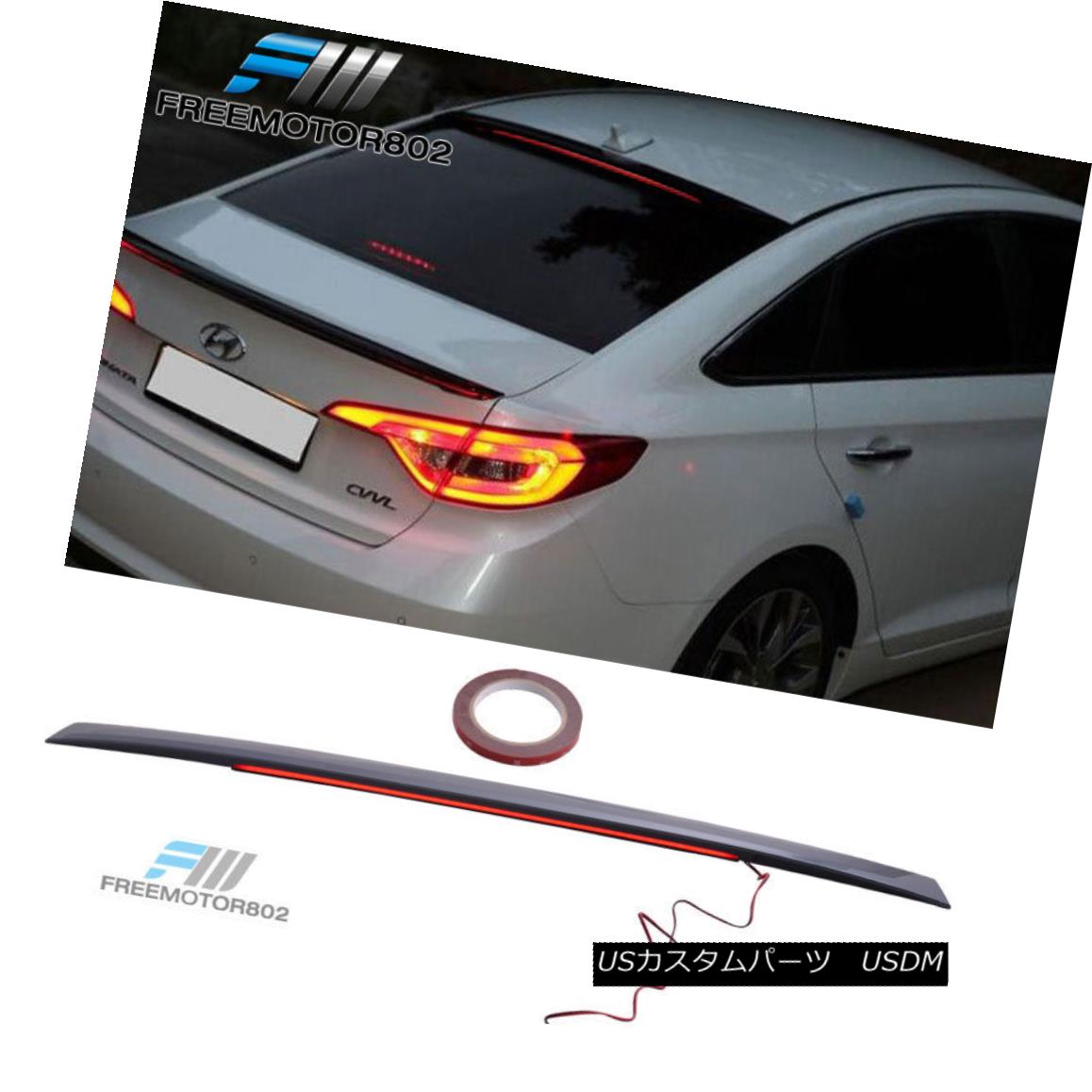 エアロパーツ Fit 15-17 Hyundai Sonata Rear Roof Spoiler Wing With LED Light Bar Painted #XU8 フィット15-17ヒュンダイソナタリアライトスポイラーウイングLEDライトバー塗装＃XU8 【並行輸入品】