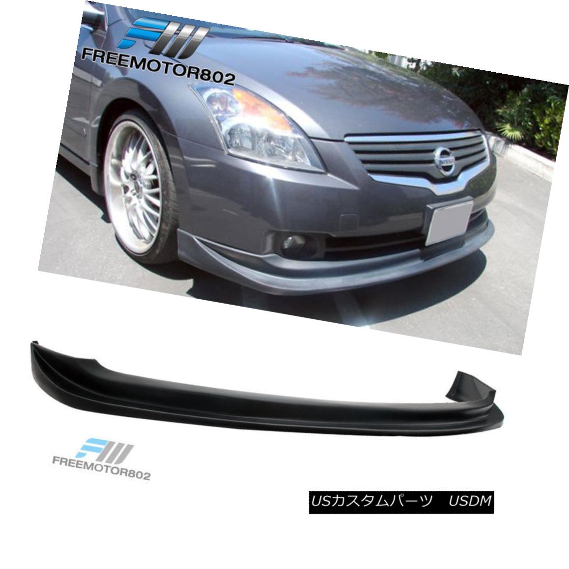 エアロパーツ Polyurethane Front Bumper Lips Spoiler Fit for 07-09 Nissan Altima Sedan - Black 07-09日産アルティマセダン用ポリウレタンフロントバンパーリップススポイラーフィット - ブラック 【並行輸入品】