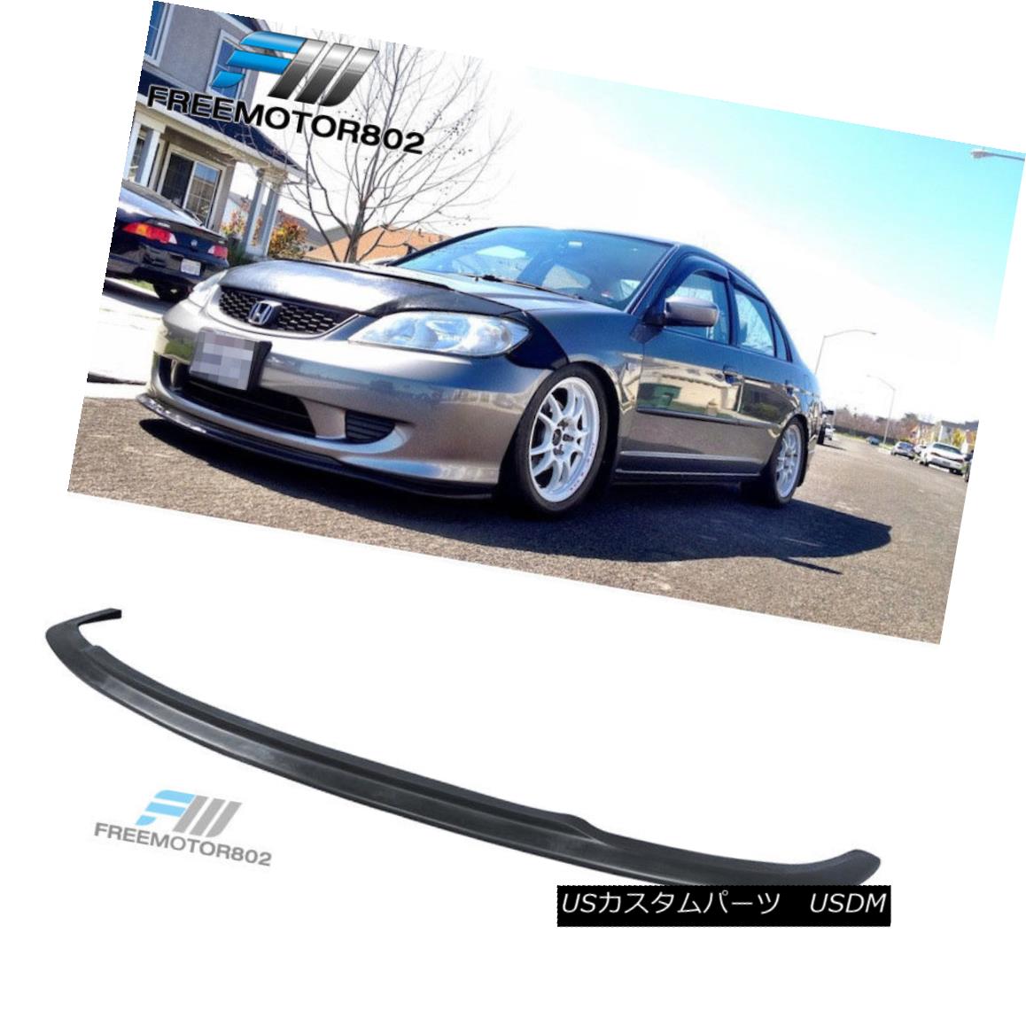 エアロパーツ FOR 04-05 HONDA CIVIC 2D 4D STYLE A FRONT BUMPER LIP SPOILER BODYKIT UREATHAN フォー04-05ホンダシビック2D 4Dスタイル前部バンパーリップスポイラーボディキットウレタン 【並行輸入品】