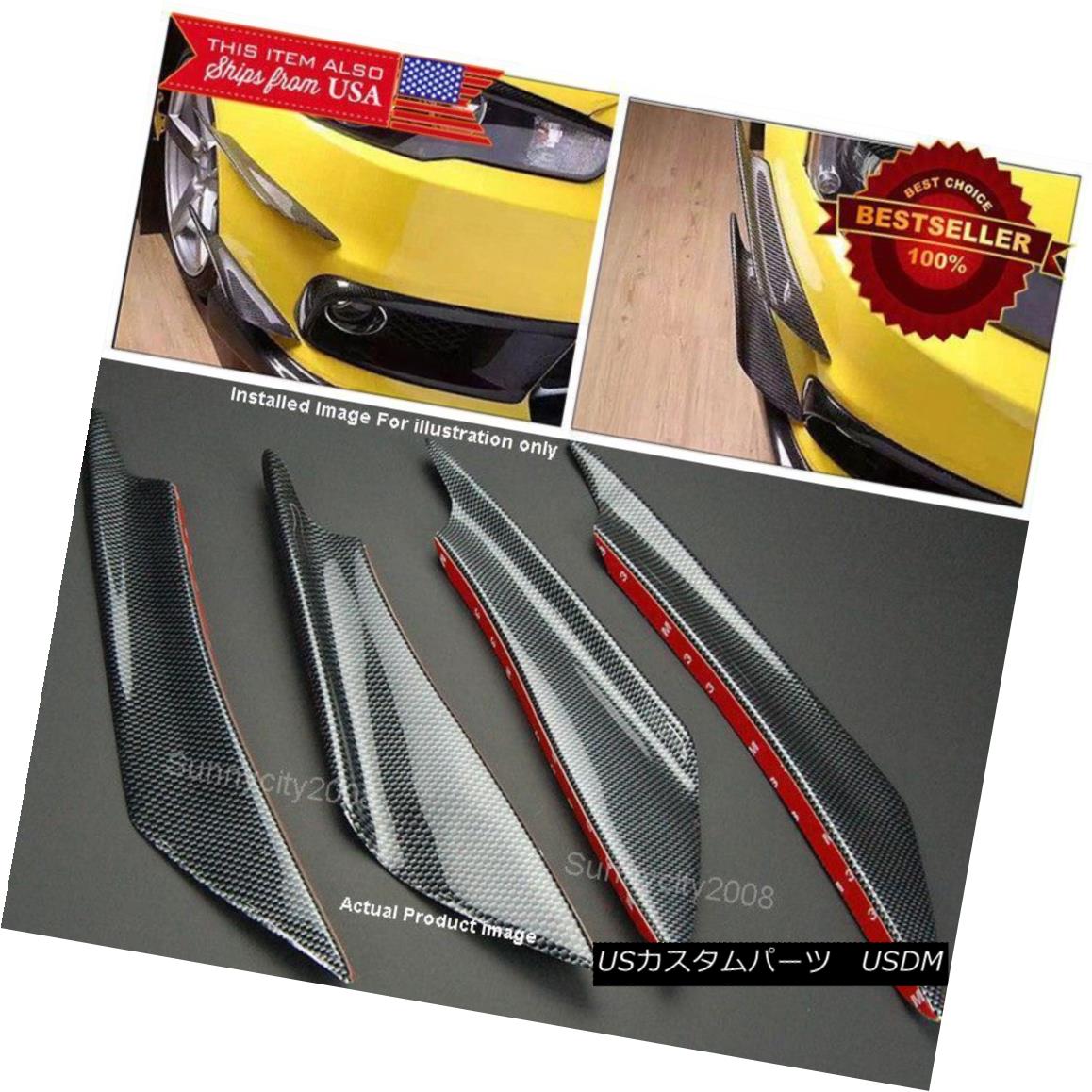 エアロパーツ Carbon Effect Bumper Splitter Fin Wing Spoiler Canard Diffuser for Honda Acura カーボン効果バンパースプリッターフィンウィングスポイラーカナードディフューザーホンダアキュラ 【並行輸入品】