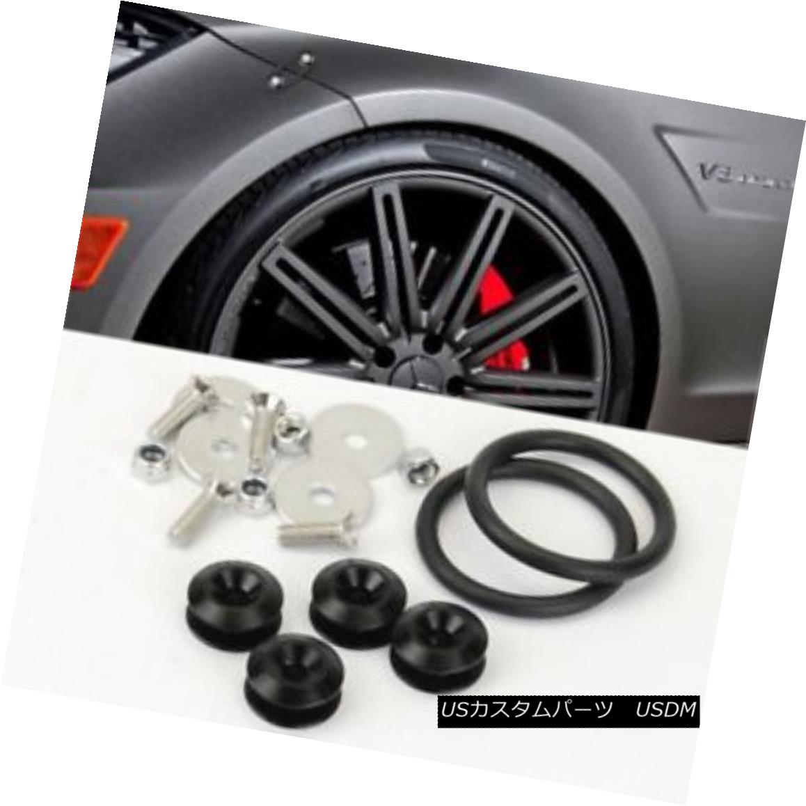 エアロパーツ Euro Korean Black Bolt on Quick Release Secure Kit For Front Rear Bumper Lip クイックリリースのユーロ韓国語ブラックボルトフロントリアバンパーリップ用の安全なキット 【並行輸入品】
