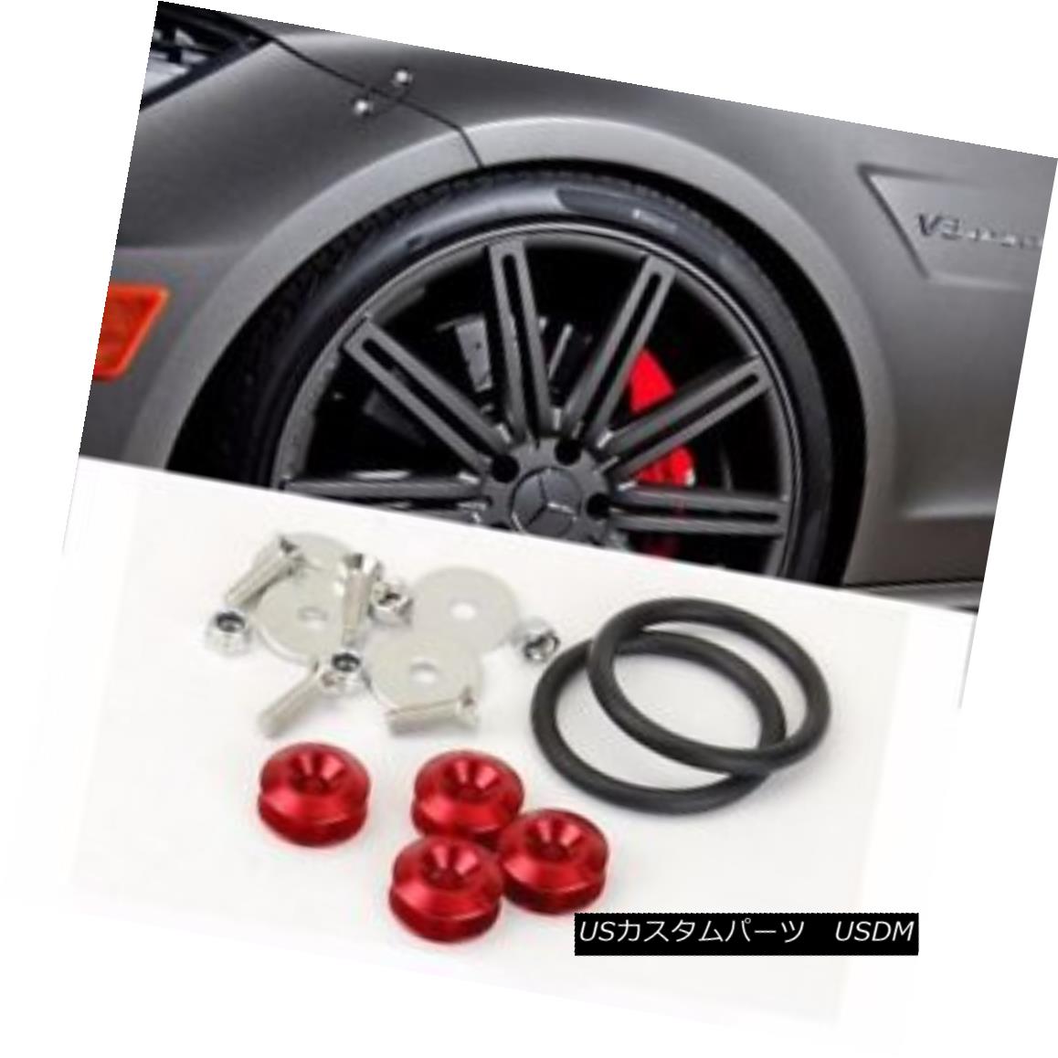 エアロパーツ Red Bolt on Fast Quick Release Secure Kit For Honda Front Rear Bumper Lip 赤いボルトが速いクイックリリースホンダのフロントリアバンパーリップ用の安全なキット 【並行輸入品】