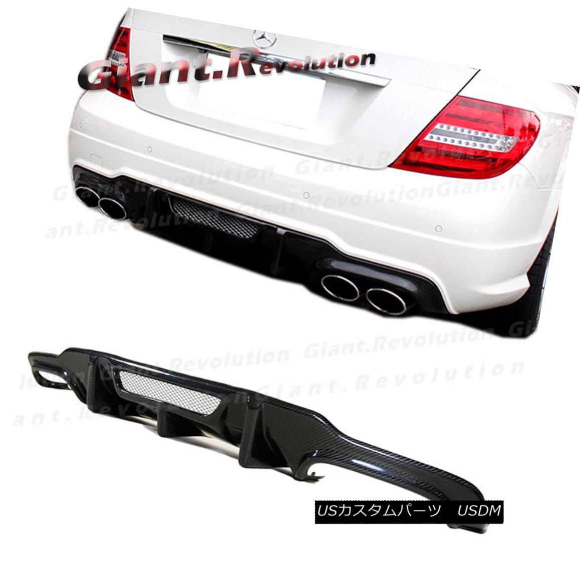 エアロパーツ V Design Carbon Rear Diffuser Lip For 12-14 Benz C204 W204 C-Class w/ AMG Bumper Vデザインカーボンリアディフューザーリップ12-14ベンツC204 W204 Cクラス(AMGバンパー付) 【並行輸入品】|カスタムパーツ WORLD倉庫