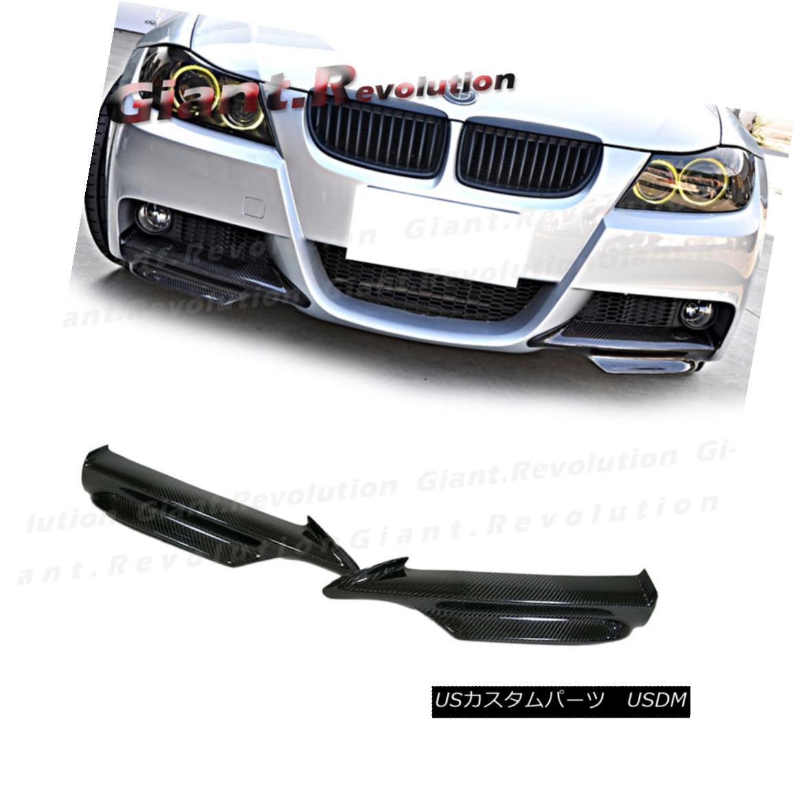 エアロパーツ 3K Carbon Front Bumper Splitter Lip For BMW 05-08 E90 E91 328i 330i M-Sporty 4DR 3KカーボンフロントバンパースプリッターリップBMW 05-08 E90 E91 328i 330i M-スポーティー4DR 【並行輸入品】