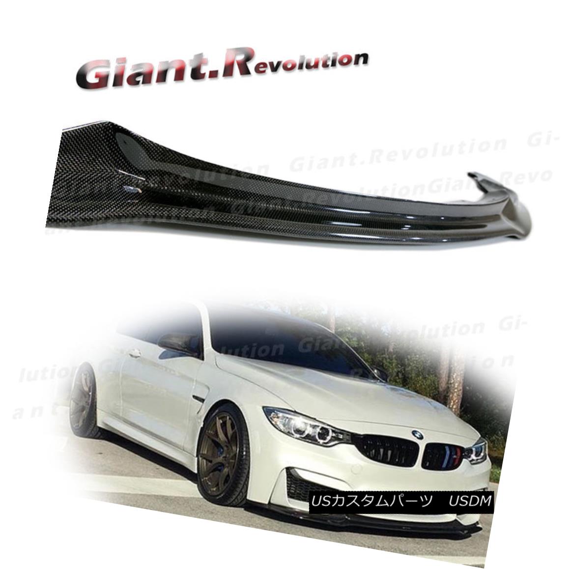 エアロパーツ For 2015Up BMW F82 M4 Coupe 2DR V Look Carbon Fiber Add Front Bumper Lip Spoiler 2015Up BMW F82 M4クーペ用2DR Vカーボンファイバー追加フロントバンパーリップスポイラー 【並行輸入品】