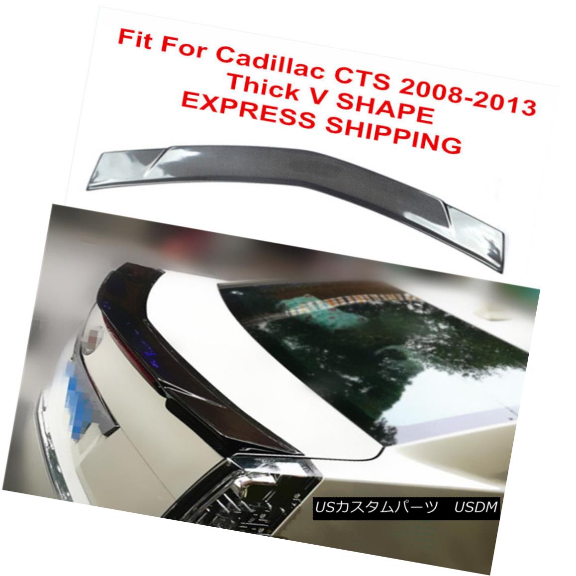 エアロパーツ Fit For Cadillac CTS SEDAN 2008-2013 Real Carbon Fiber Rear Trunk Lip Spoiler キャデラックフィットCTSセダン2008-2013リアルカーボンファイバーリアトランクリップスポイラー 【並行輸入品】