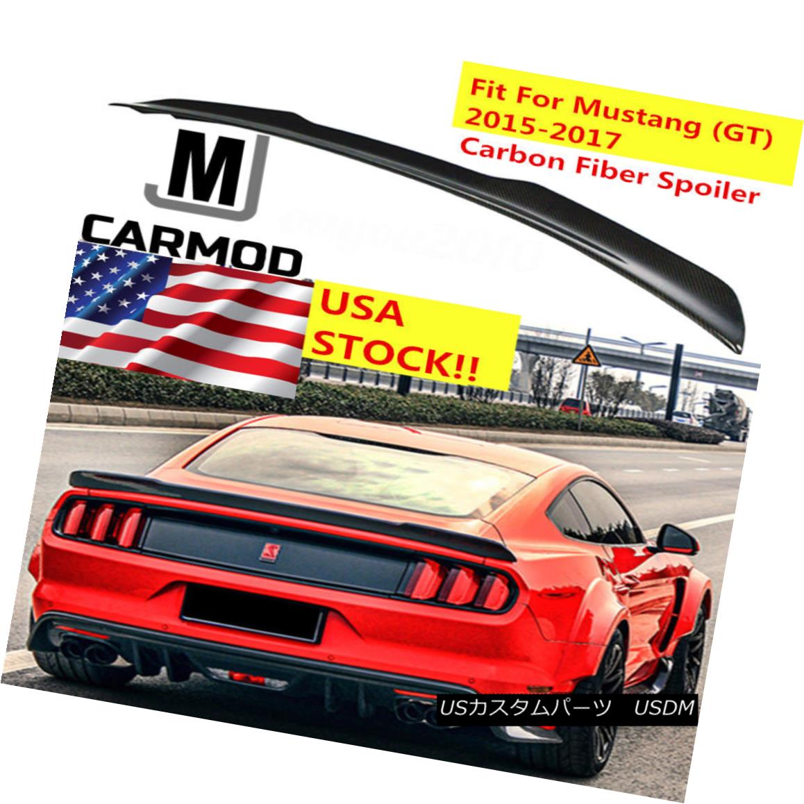 エアロパーツ Carbon Fiber Rear Trunk Lip Wing Spoiler Fit For 2015 + Ford Mustang GT Shelby 2015 + Ford Mustang GT Shelbyのカーボンファイバーリアトランクリップウィングスポイラーフィット 【並行輸入品】｜カスタムパーツ WORLD倉庫