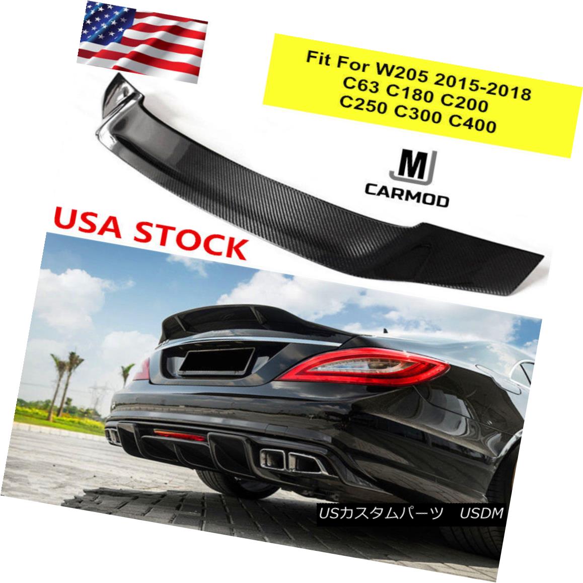 エアロパーツ Fit For MERCEDES BENZ W205 C63 2015-2017 Renntech CARBON FIBER TRUNK SPOILER フィットメルトベンツW205 C63 2015-2017 Renntech CARBON FIBER TRUNK SPOILER 【並行輸入品】｜カスタムパーツ WORLD倉庫