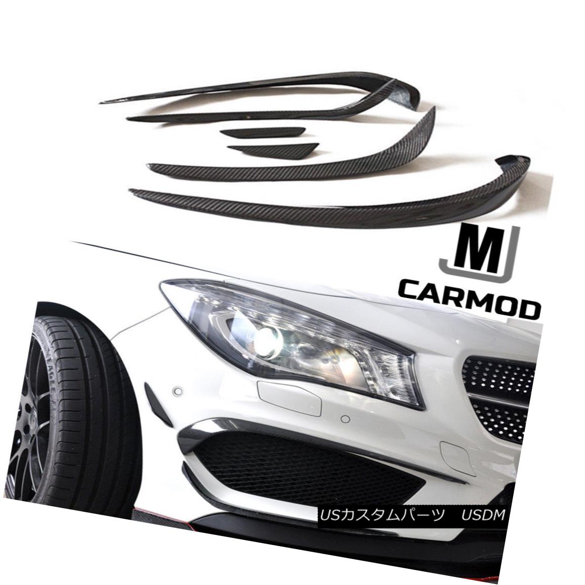エアロパーツ Fit for Mercedes Benz W117 CLA45 AMG Carbon Fiber Front Bumper Splitter 6 PC SET メルセデスベンツW117 CLA45 AMGカーボンファイバーフロントバンパースプリッター6 PC SET 【並行輸入品】