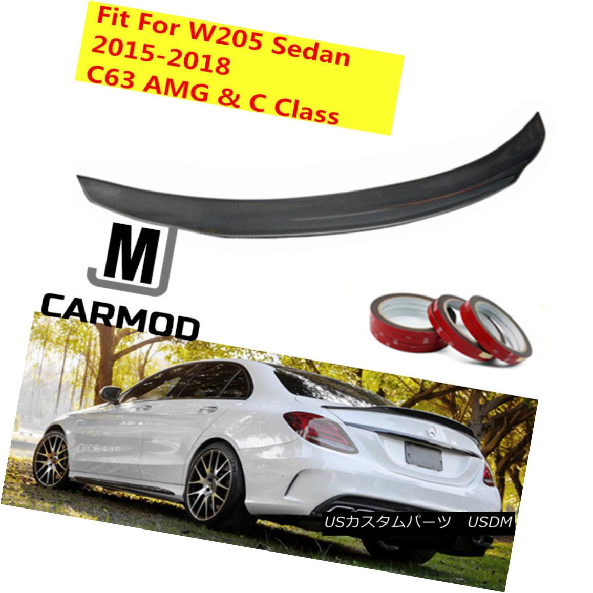 エアロパーツ PSM Style Carbon Fiber Trunk Spoiler Fit For MERCEDES-BENZ W205 C63 AMG C CLASS メルセデスベンツW205 C63 AMG CクラスのPSMスタイルカーボンファイバートランク・スポイラー・フィット 【並行輸入品】
