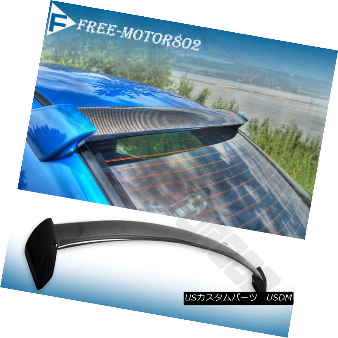 エアロパーツ For 02-07 Subaru Impreza WRX STI Rear Roof Spoiler Wings Carbon Fiber FRP Sides 02-07スバルインプレッサWRX STIリアルーフスポイラーウイングカーボンファイバーFRPサイド 【並行輸入品】