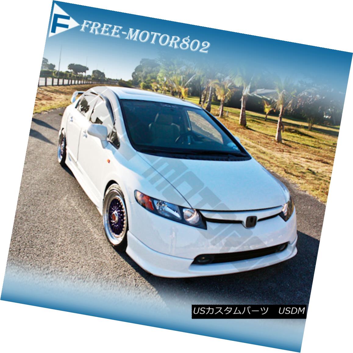 エアロパーツ FOR 06-08 HONDA CIVIC 4DOOR HFP FRONT BUMPER LIP SPOILER BODYKIT URETHANE PU 06-08ホンダシビック4DOOR HFPフロントバンパーリップスポイラボディキットウレタンハット 【並行輸入品】