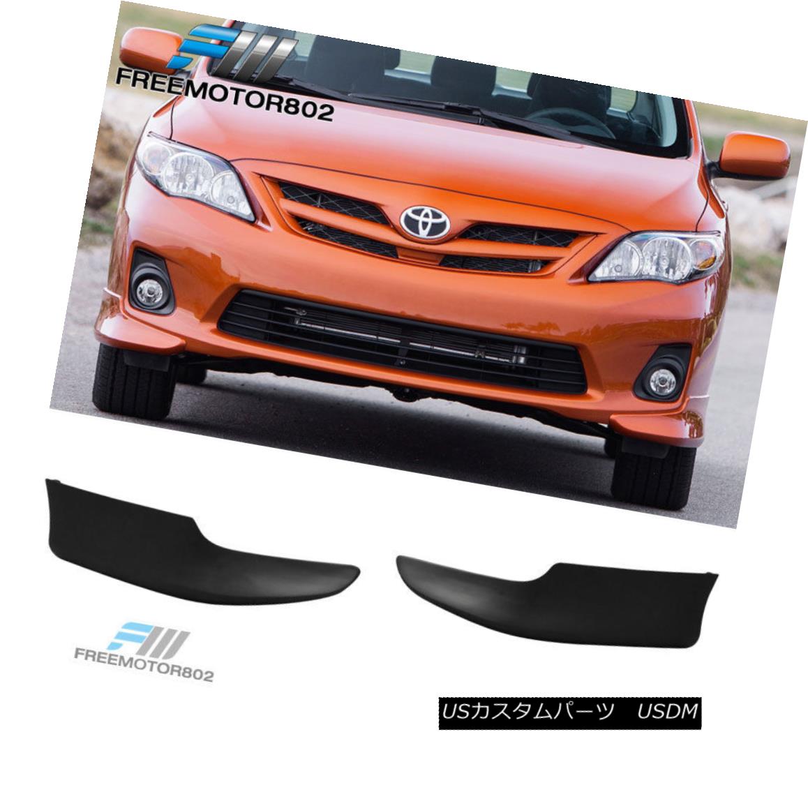 エアロパーツ For 11 12 13 Toyota Corolla 2PCS OE Style Front Bumper Lip PP 11 12 13トヨタカローラ2PCS OEスタイルフロントバンパーリップPP 【並行輸入品】