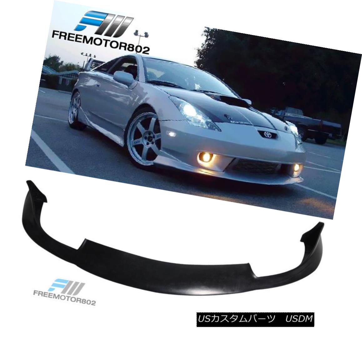 エアロパーツ Fit For 00-02 Toyota Celica PU Front Bumper Lip Spoiler JDM Style フィットフォー00-2トヨタセリカPUフロントバンパーリップスポイラーJDMスタイル 【並行輸入品】