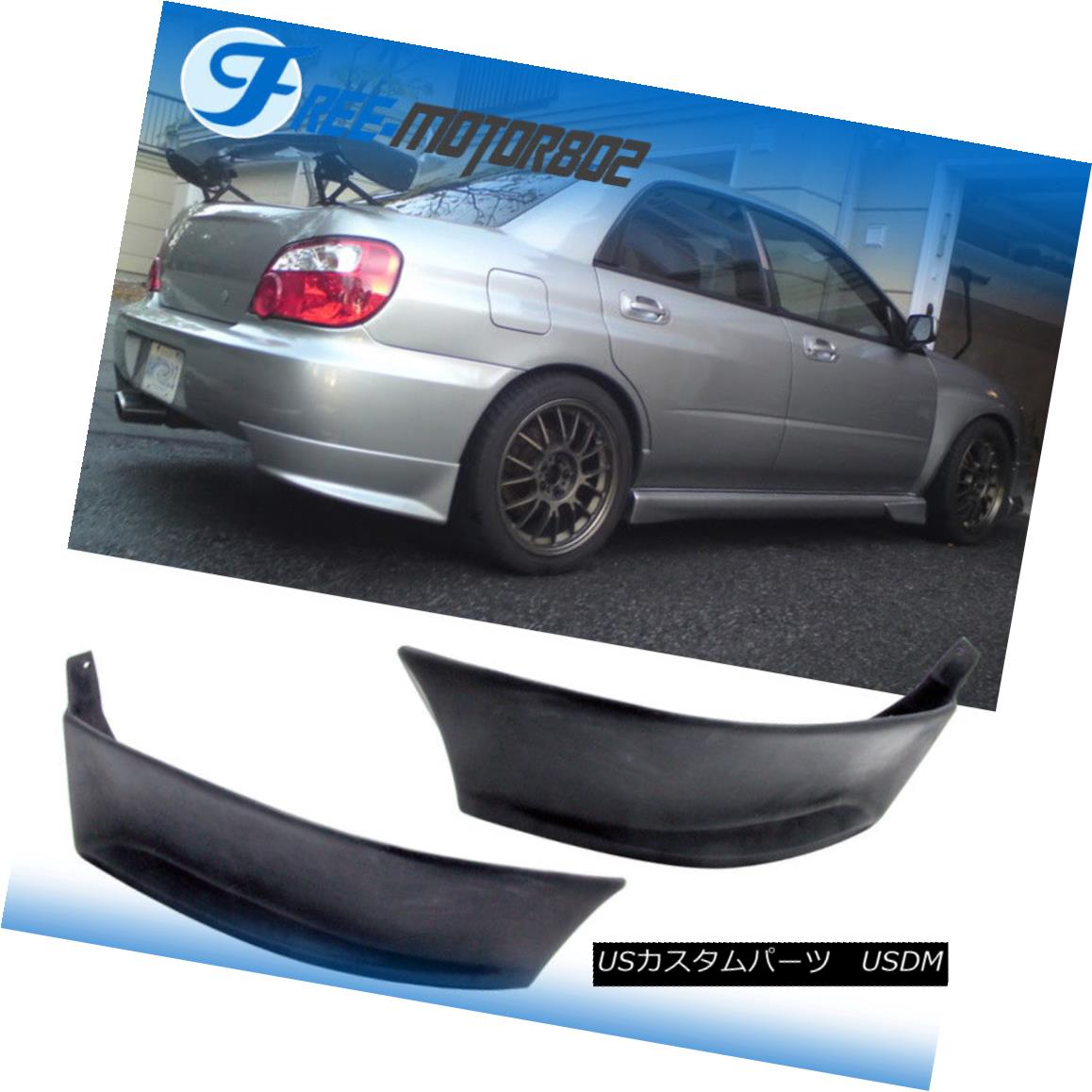エアロパーツ For 02-07 Subaru Impreza WRX Rear Bumper Lip Splitter Urethane Valance Spats 02-07スバルインプレッサWRXリアバンパーリップスプリッタウレタンバランススパッツ 【並行輸入品】