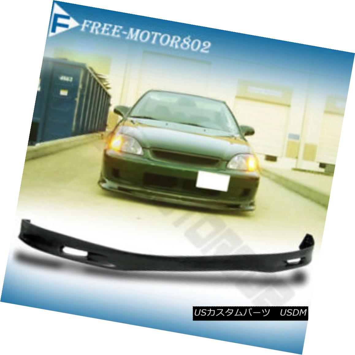 エアロパーツ For 99-00 Honda Civic EK Front Bumper Lip Spoon Style Poly-urethane Spoiler PU 99-00ホンダシビックEKフロントバンパーリップスプーンスタイルポリウレタンスポイラーPU 【並行輸入品】