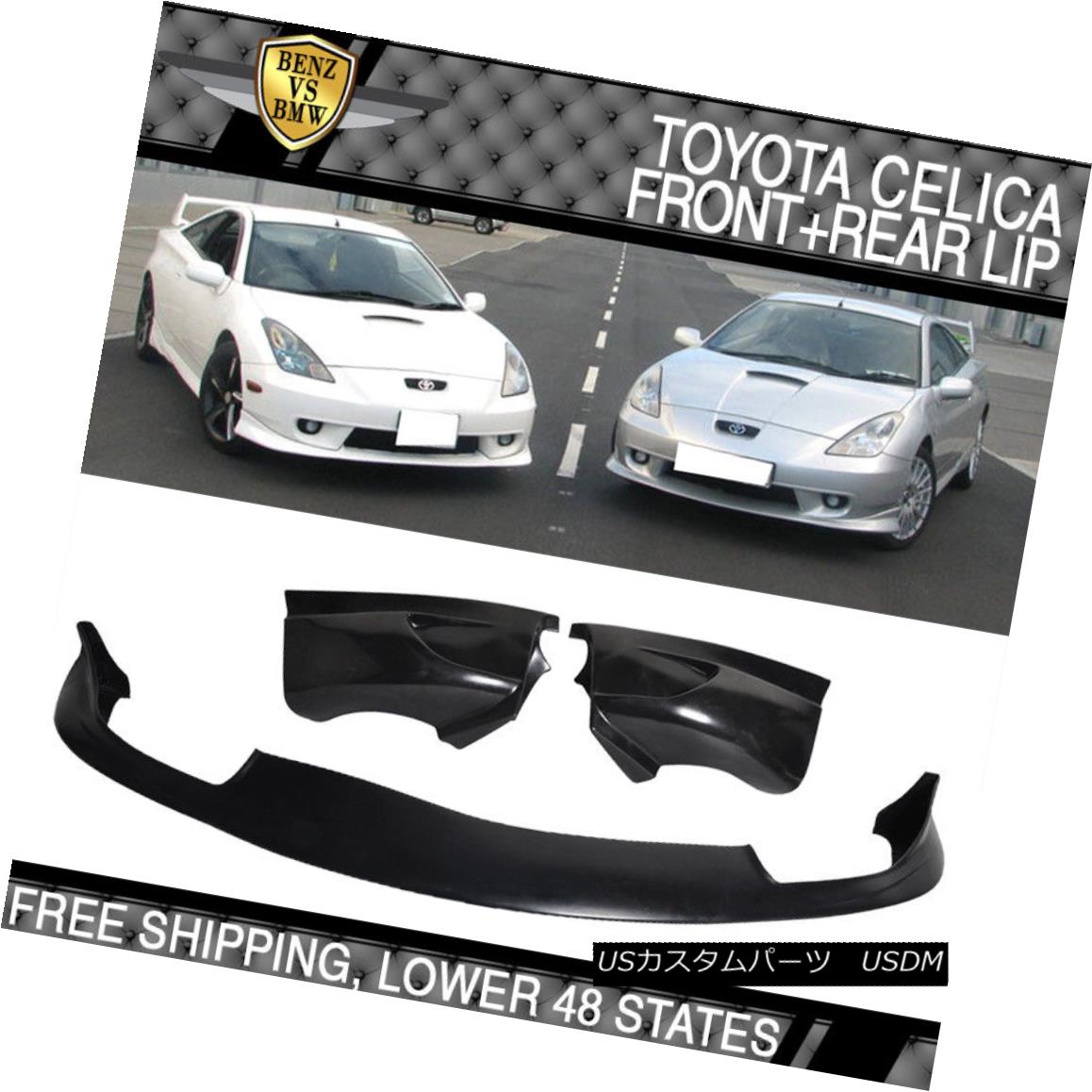エアロパーツ Fits 00-02 Toyota Celica JDM Front PU Bumper Lip + VIP Style Rear Lip フィット00-02トヨタセリカJDMフロントPUバンパーリップ+ VIPスタイルリアリップ 【並行輸入品】