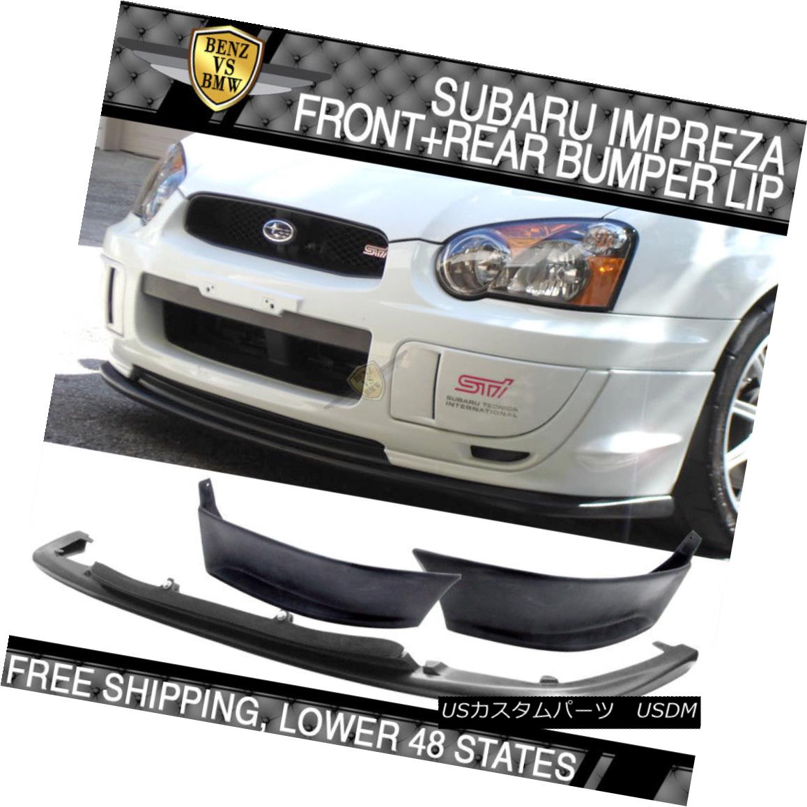 エアロパーツ Fit For Subaru Impreza WRX 2004-2005 V-Limited Front + Rear Lip Spoiler Urethane スバルインプレッサWRX 2004-2005用V-Limitedフロント+リアリップスポイラーウレタン 【並行輸入品】