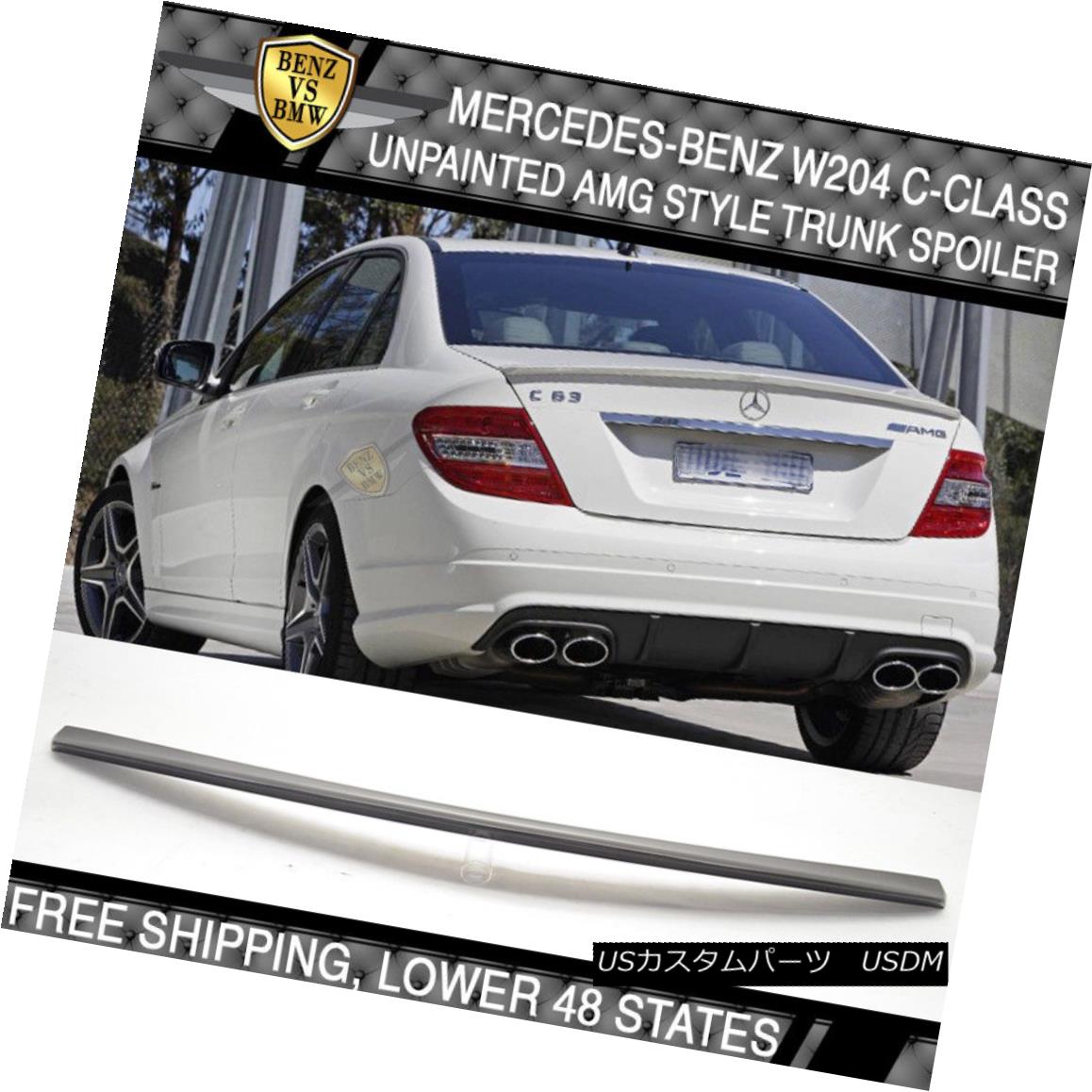 エアロパーツ 2008-2014 Mercedes-Benz C-Class W204 4Dr AMG Style Unpainted Trunk Spoiler - ABS 2008-2014メルセデスベンツCクラスW204 4Dr AMGスタイル未塗装トランクスポイラー - ABS 【並行輸入品】