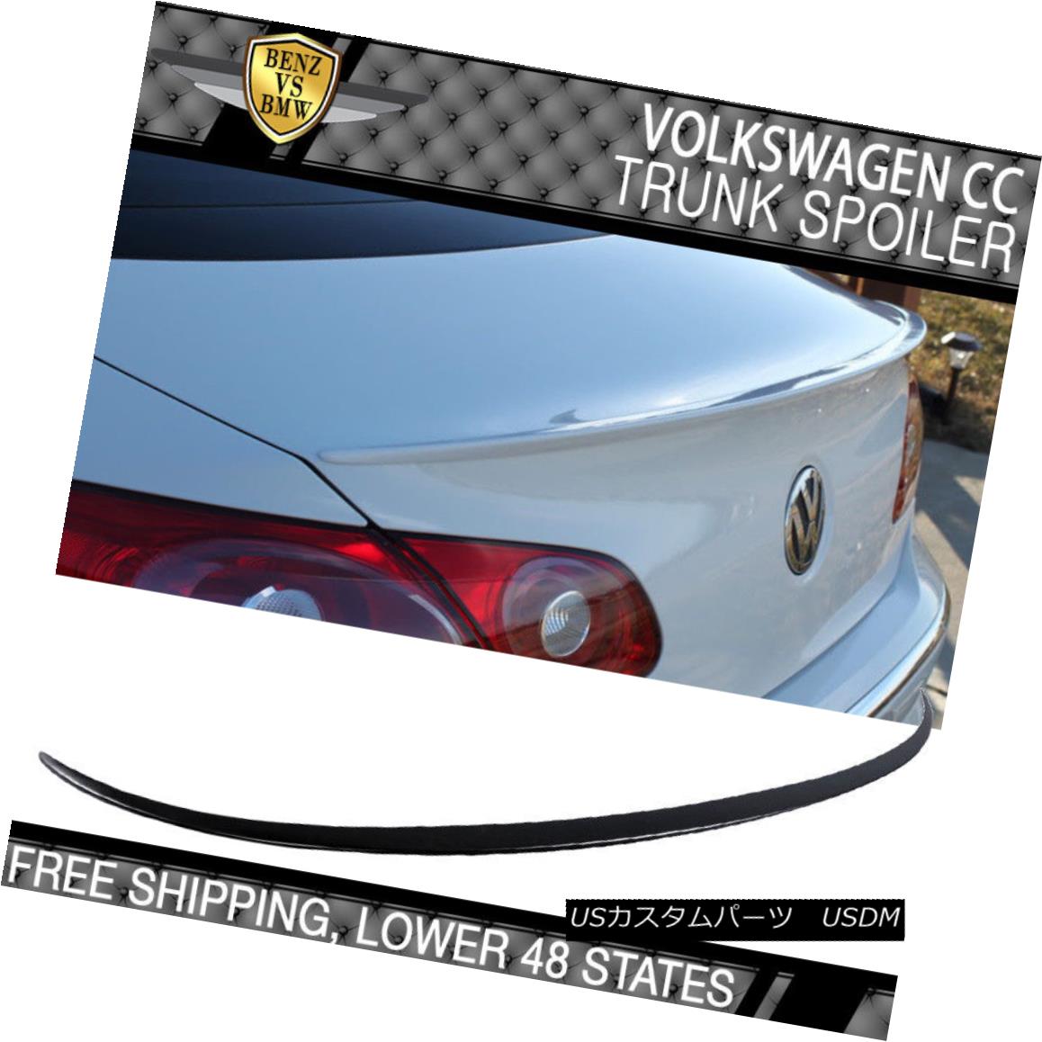 エアロパーツ Fits 08-14 Volkswagen VW CC Sedan R-LINE Trunk Spoiler - Urethane PU 08-14フォルクスワーゲンVW CCセダンR-LINEトランク・スポイラー - ウレタンPU 【並行輸入品】